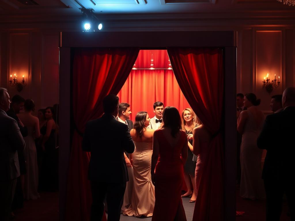 Enclosed photo booth setup