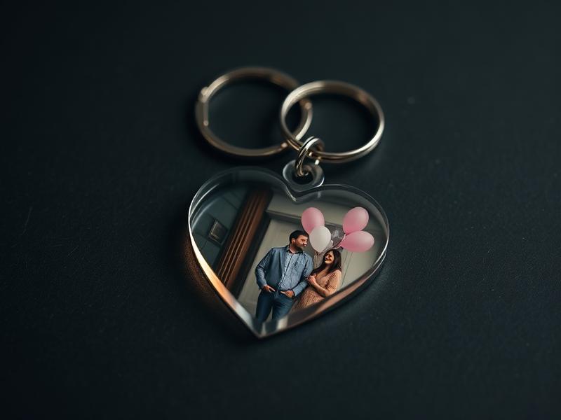 Baby shower photo keychain keepsake